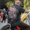 Mean Bird Motorcycles 'Fire Bird' Mens Black Short Sleeve Stretch Denim Shirt - Red Torpedo